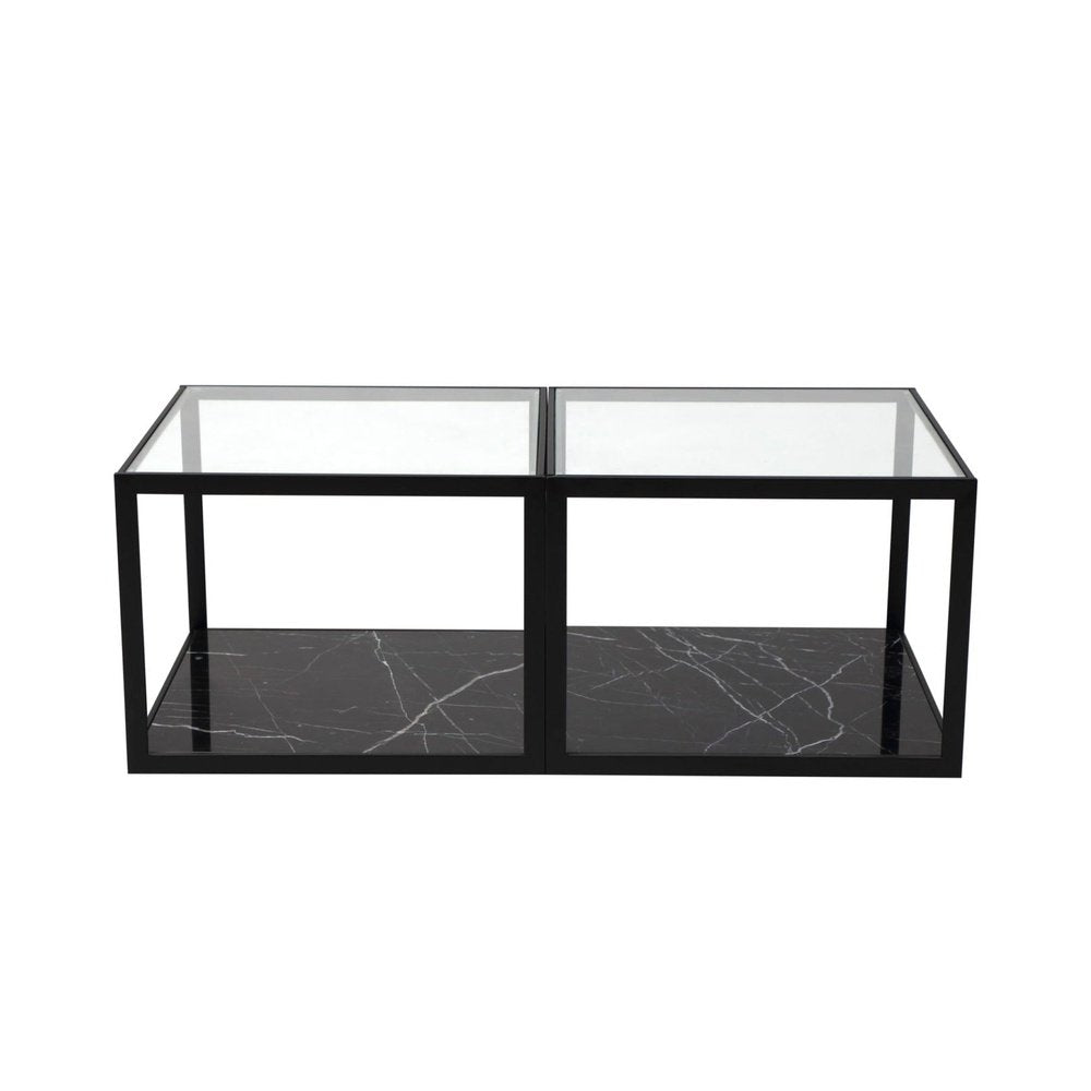 Product photograph of Liang Eimil Tamon Coffee Table Black Marble Set Of Two from Olivia's