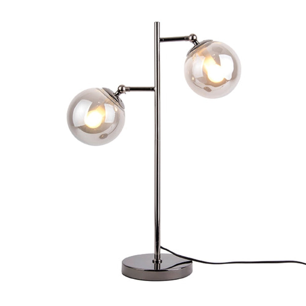 Leitmotiv Shimmer Table Lamp In Iron Grey Glass