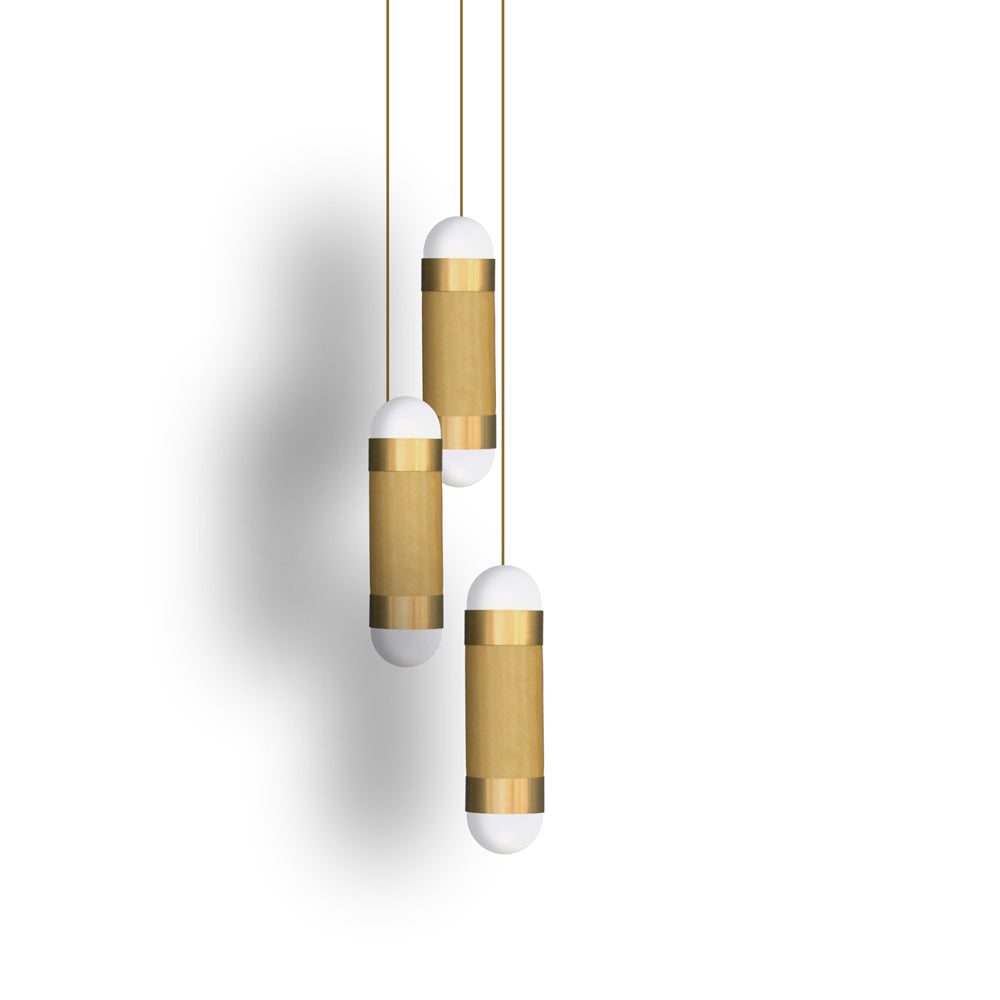 Arcform Lighting Loom 3 Pendant Cascade In Brushed Brass