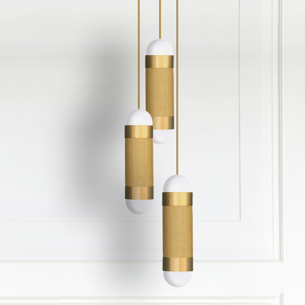 Product photograph of Arcform Lighting - Loom 3 Pendant Cascade In Brushed Brass from Olivia's.