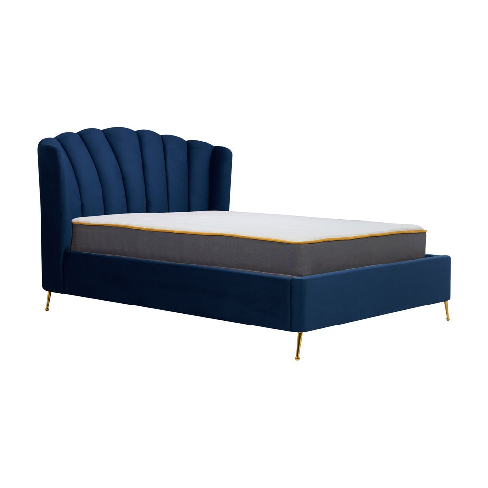 Product photograph of Olivia S Lucy Fabric Ottoman Bed In Midnight Blue Kingsize from Olivia's.