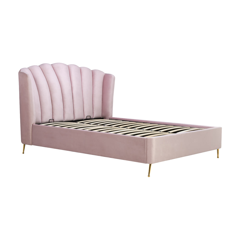 Product photograph of Olivia S Lucy Fabric Ottoman Bed In Pink Double from Olivia's