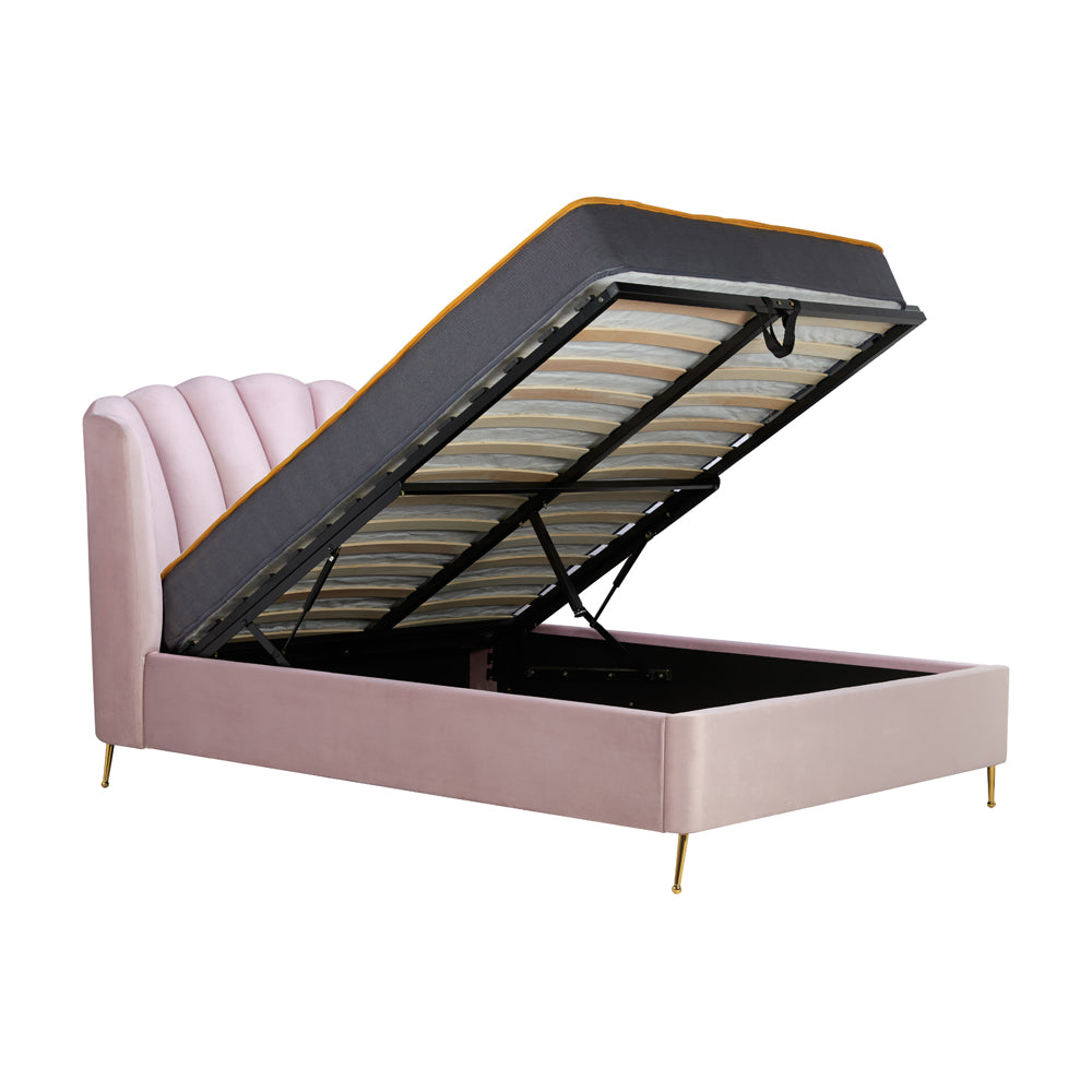 Product photograph of Olivia S Lucy Fabric Ottoman Bed In Pink Kingsize from Olivia's.