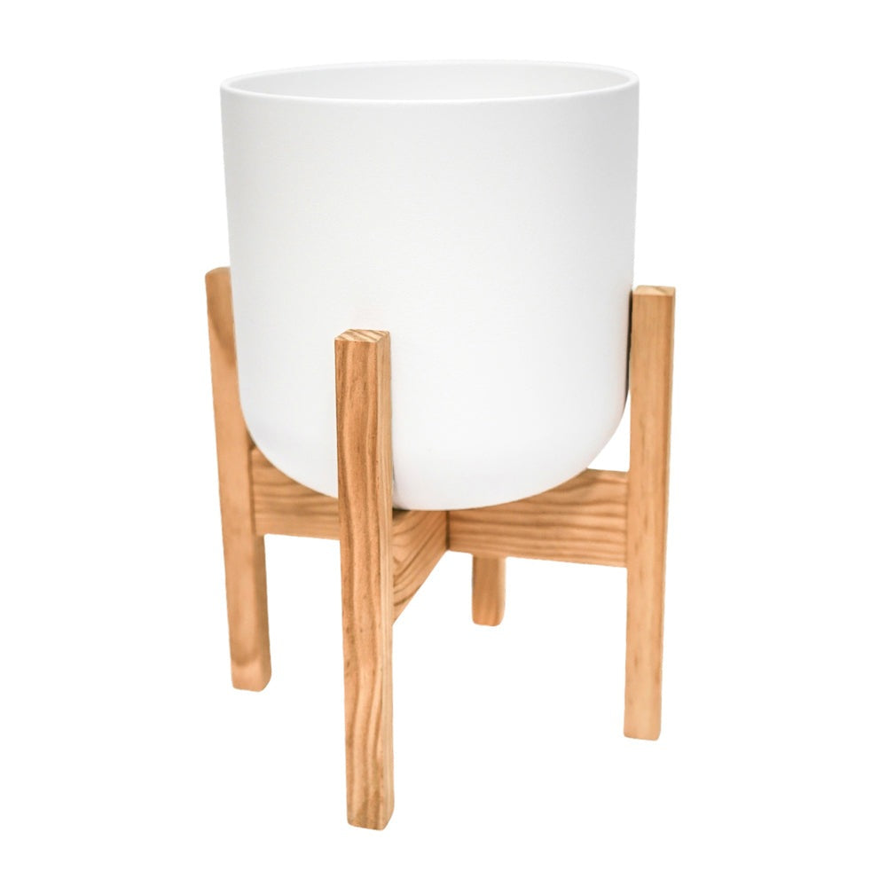 Product photograph of Ivyline Lisbon Pot And Stand White from Olivia's