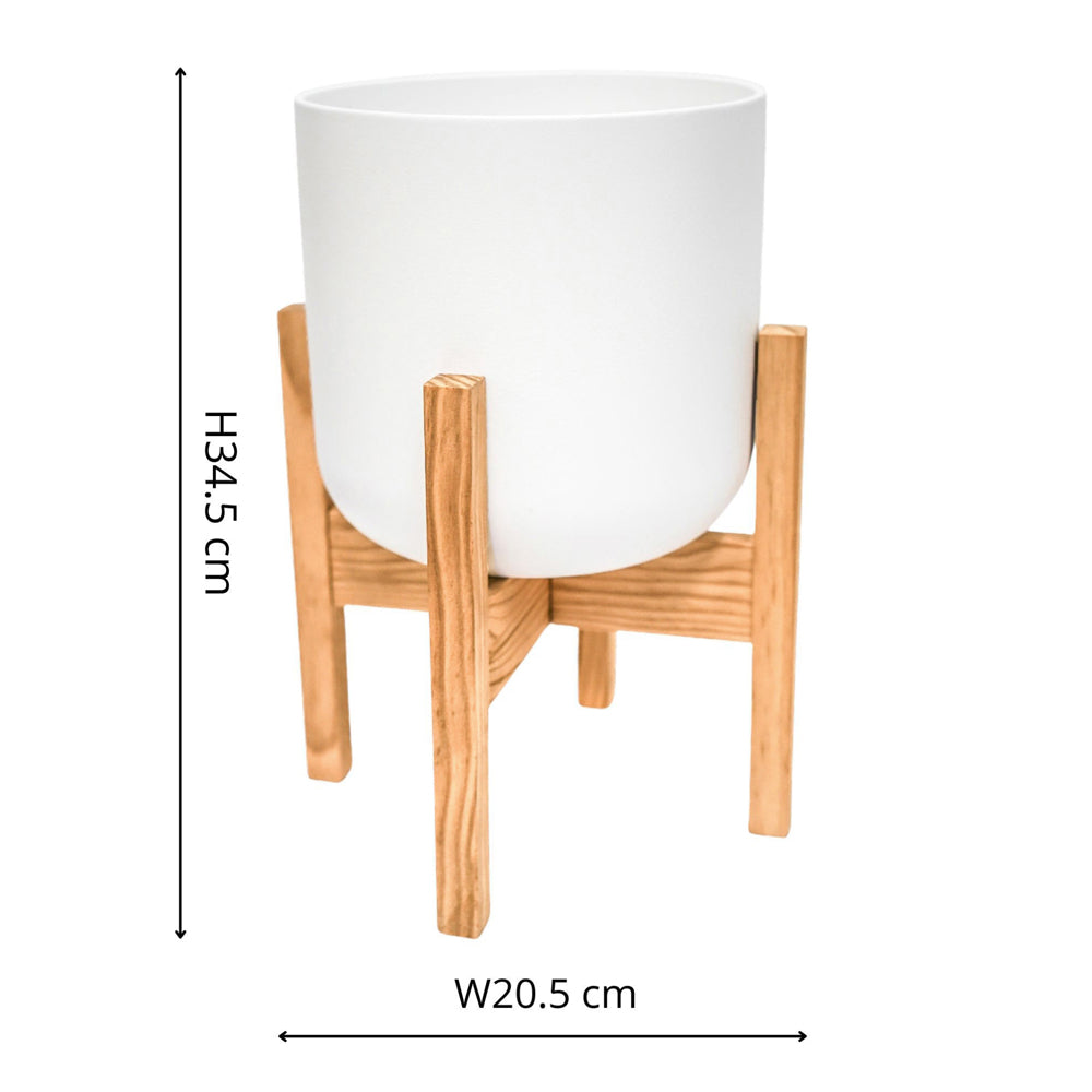 Product photograph of Ivyline Lisbon Pot Stand White from Olivia's.