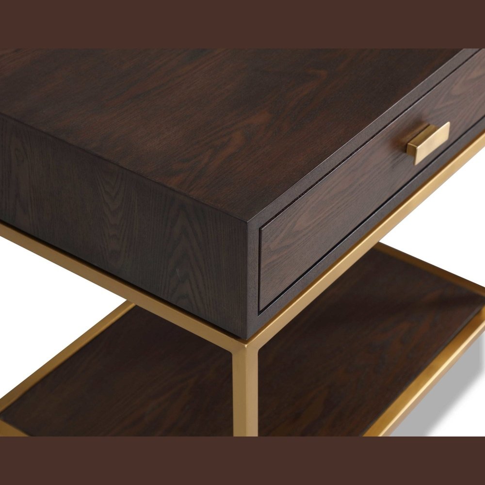 Product photograph of Liang Eimil Levi Bedside Table Dark Brown from Olivia's.