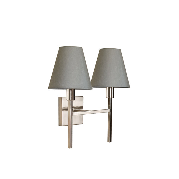 Product photograph of Elstead Lucerne 2 Light Wall Light Brushed Nickel from Olivia's