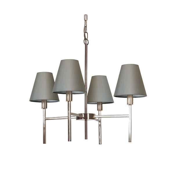 Product photograph of Elstead Lucerne 4 Light Chandelier Brushed Nickel from Olivia's