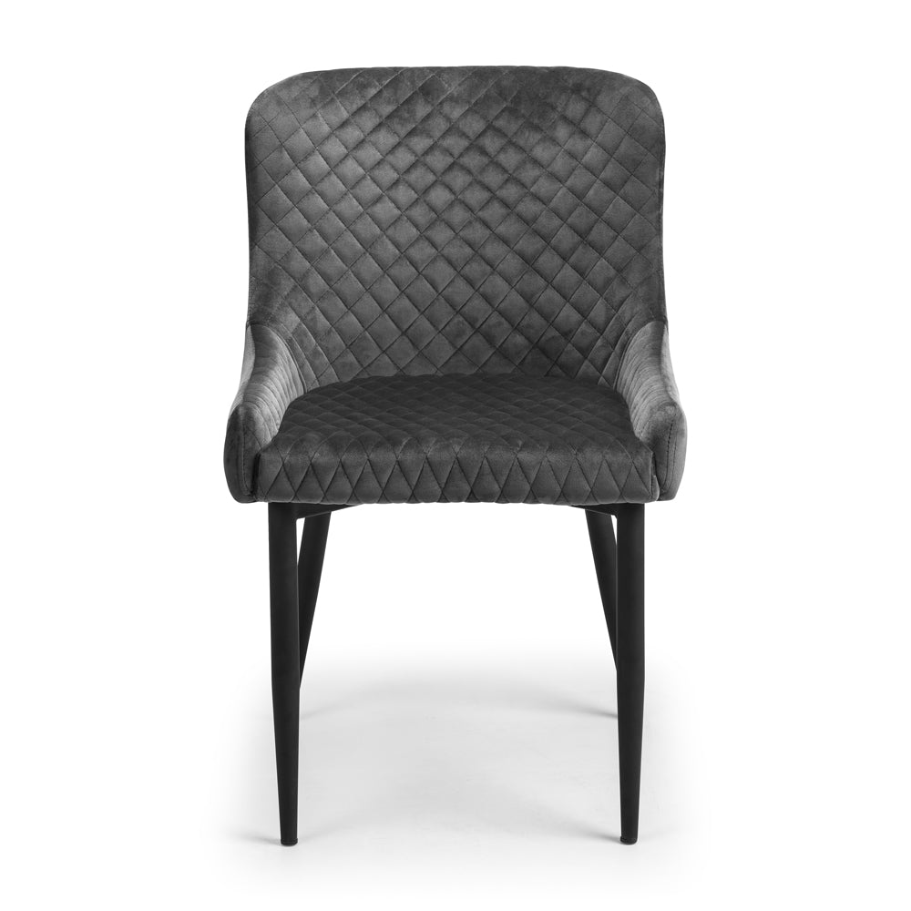 Product photograph of Olivia S Set Of 2 Velvet Dining Chairs In Grey from Olivia's.