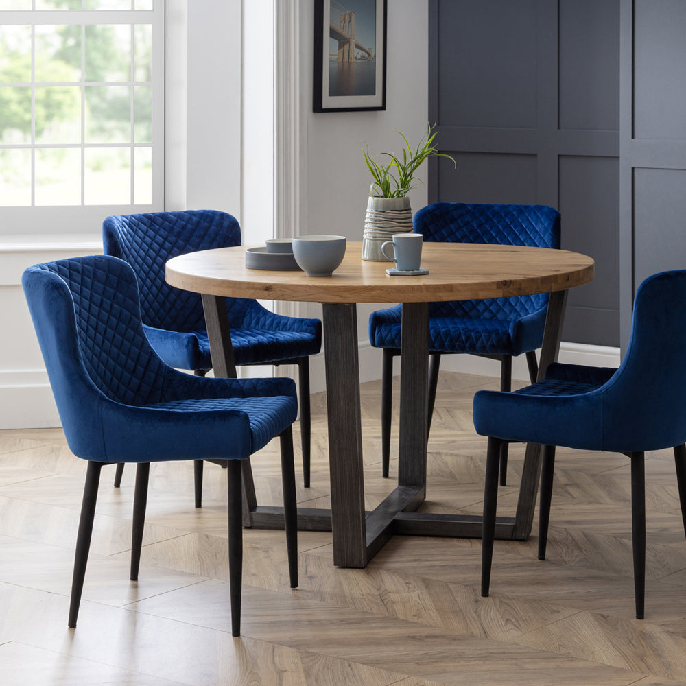 Product photograph of Olivia S Set Of 2 Velvet Dining Chairs In Blue from Olivia's.