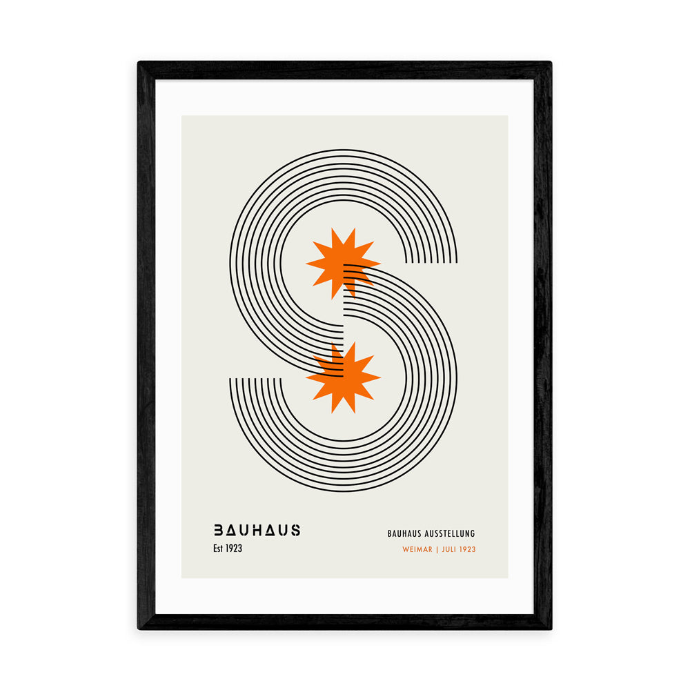 Product photograph of Minimalist Bauhaus By Luxe Poster Co - A3 Black Framed Art Print from Olivia's