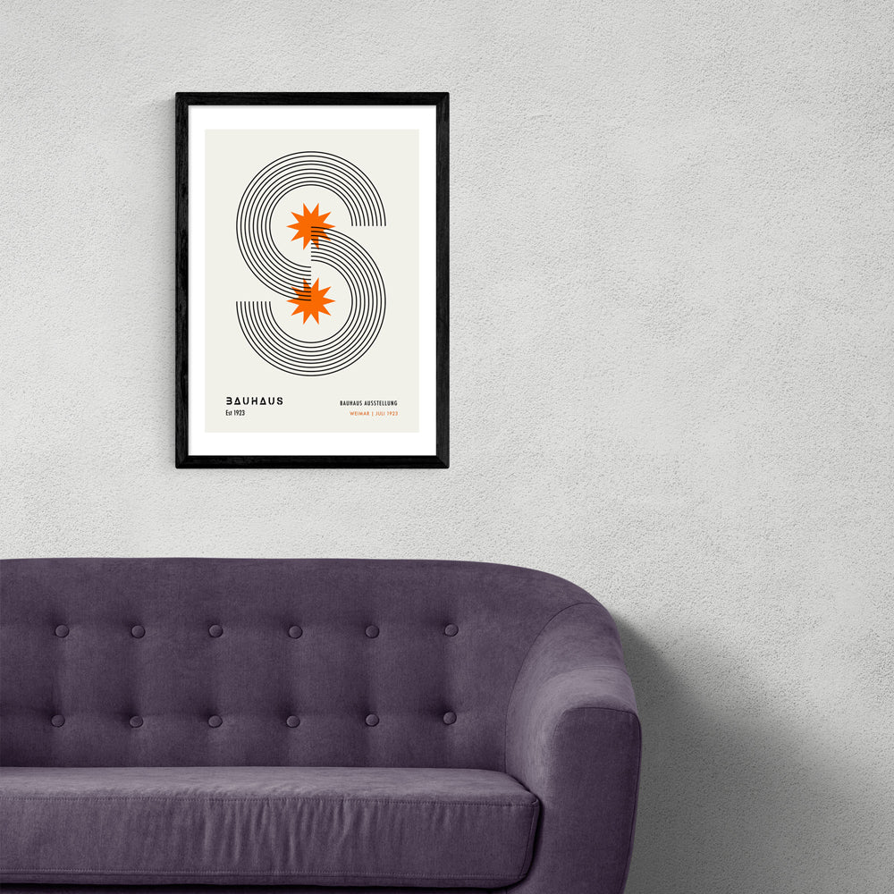 Product photograph of Minimalist Bauhaus By Luxe Poster Co - A3 Black Framed Art Print from Olivia's.