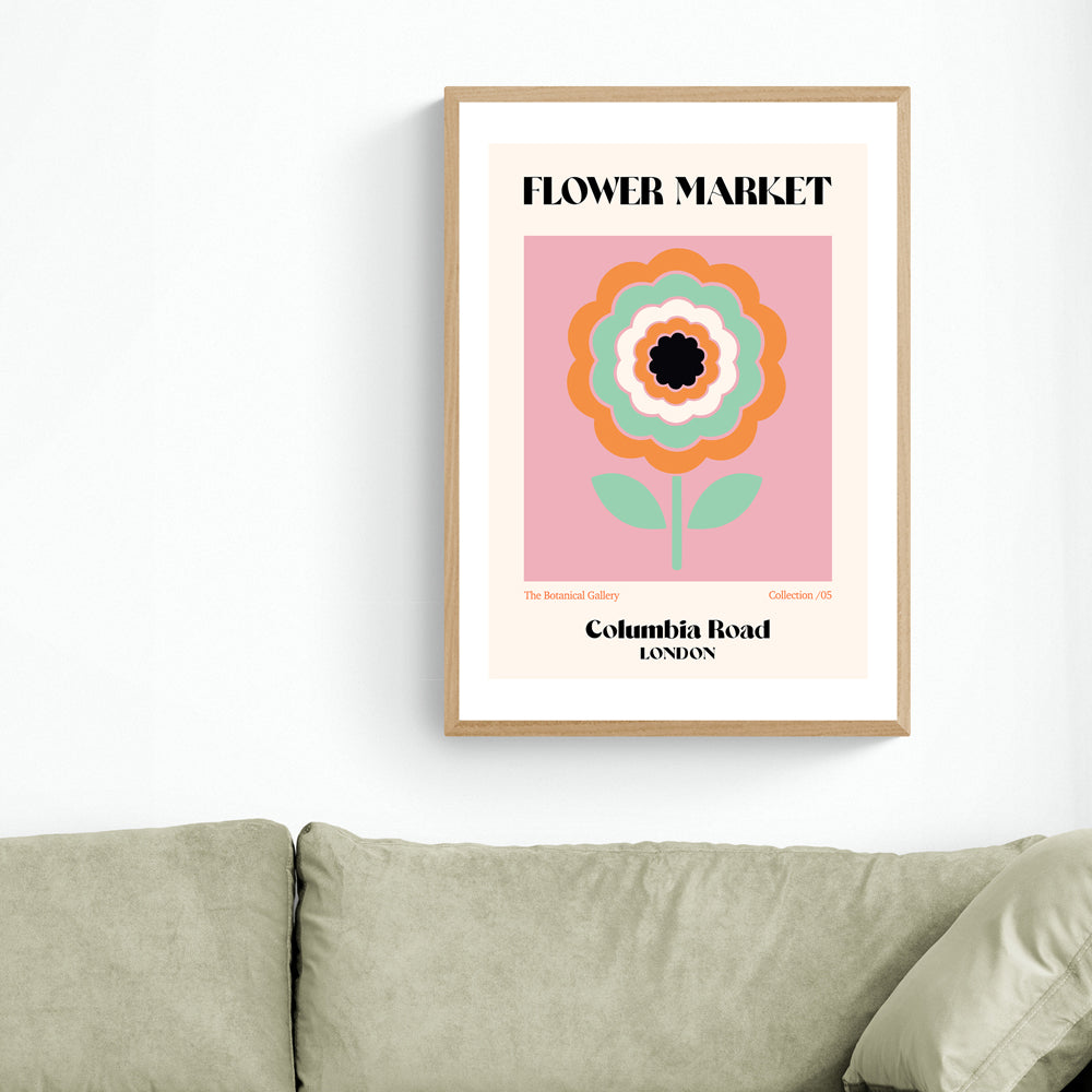 Product photograph of Columbia Road Flower Market By Luxe Poster Co By Luxe Poster Co - A1 Oak Framed Art Print from Olivia's.
