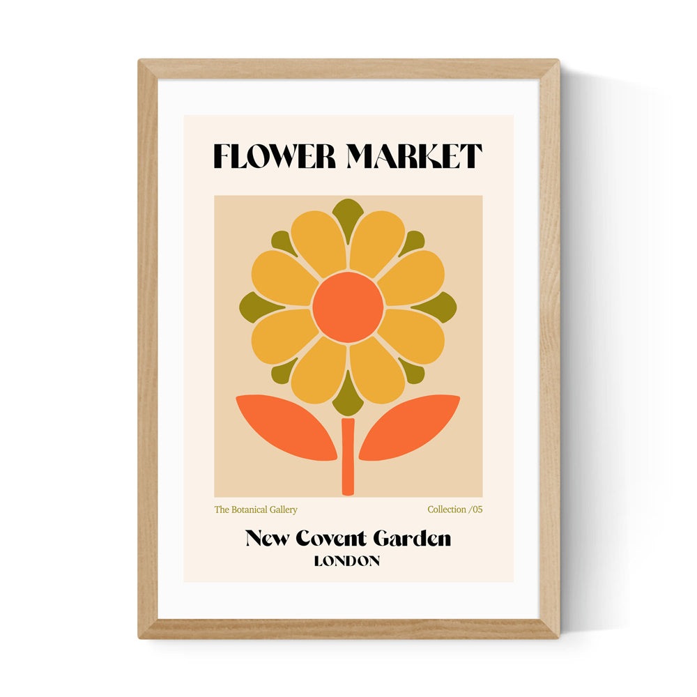 Product photograph of New Convent Garden Flower Market By Luxe Poster Co - A2 Oak Framed Art Print from Olivia's