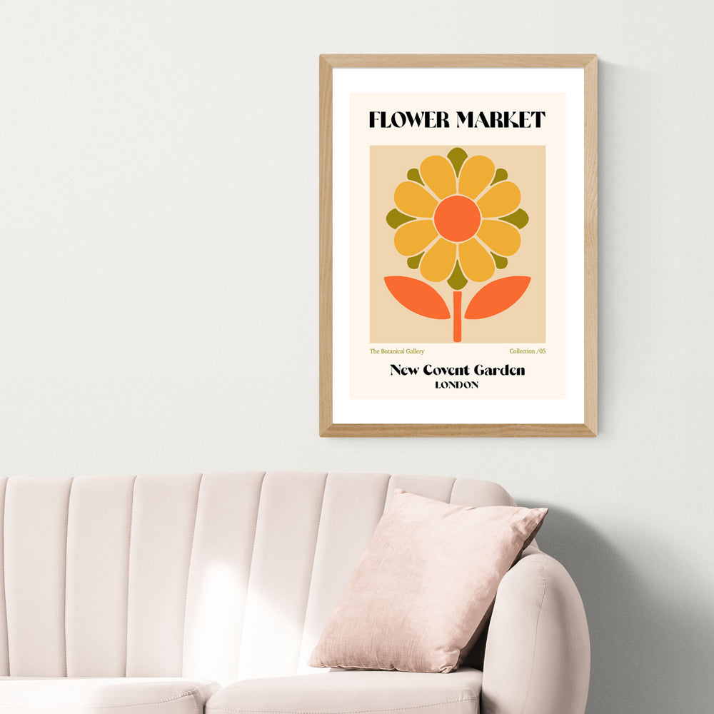 Product photograph of New Convent Garden Flower Market By Luxe Poster Co - A2 Oak Framed Art Print from Olivia's.