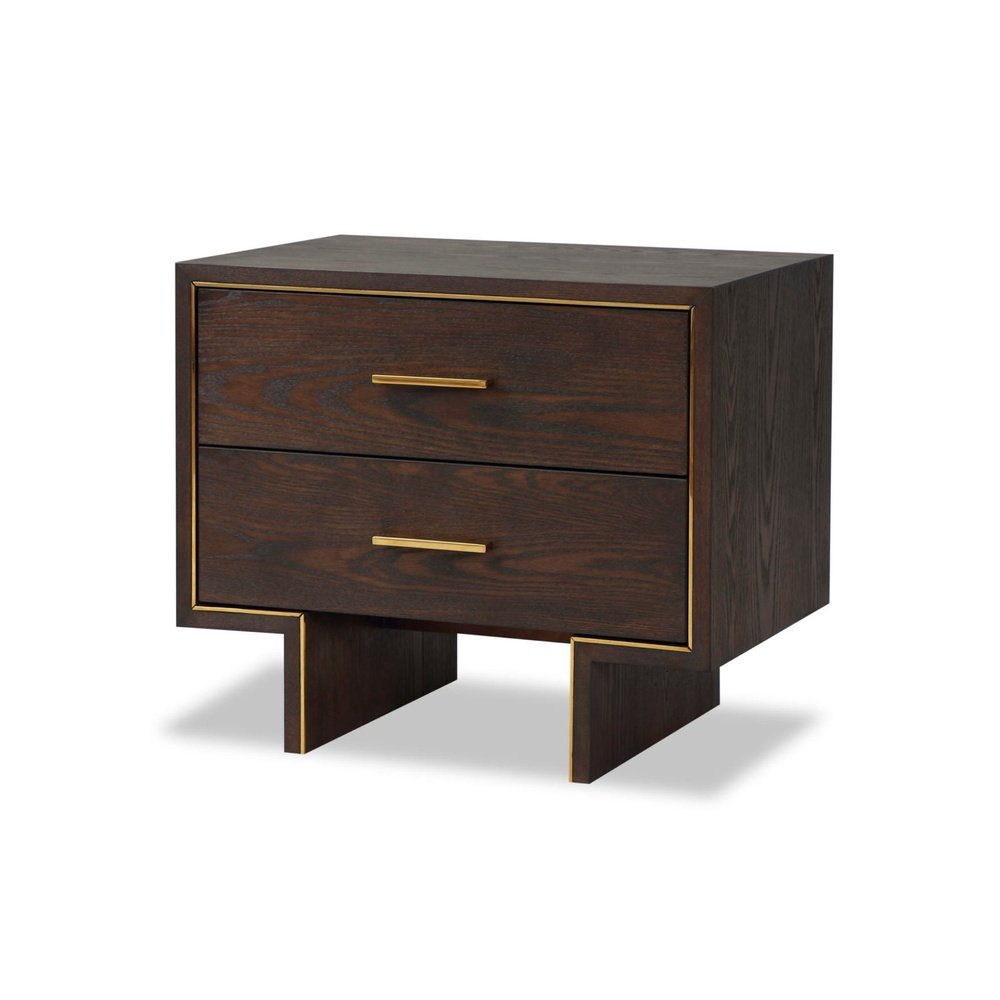 Product photograph of Liang Eimil Tigur Bedside Table Dark Brown Ash from Olivia's