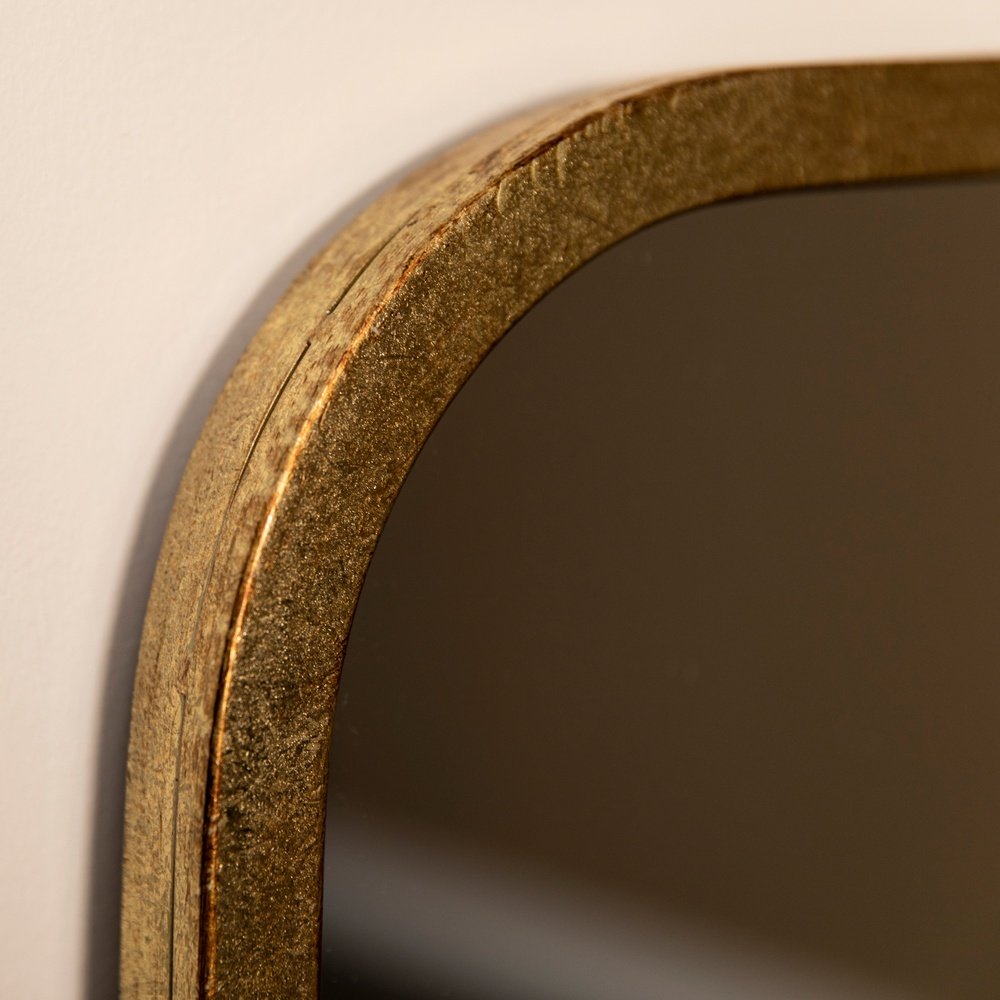 Product photograph of Gallery Interiors Kurva Leaner Mirror In Gold from Olivia's.