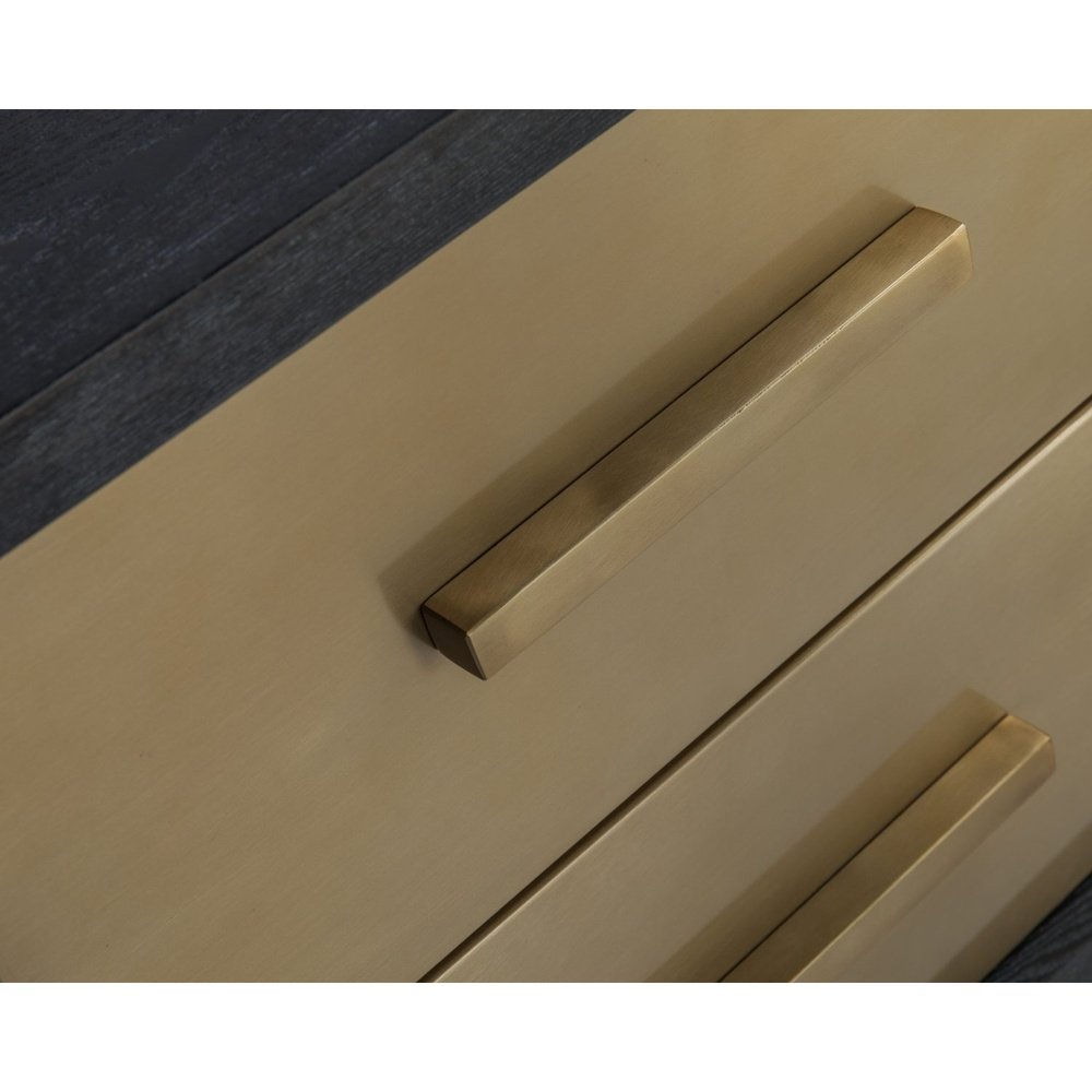 Product photograph of Liang Eimil Camden Bedside Table Brushed Brass from Olivia's.