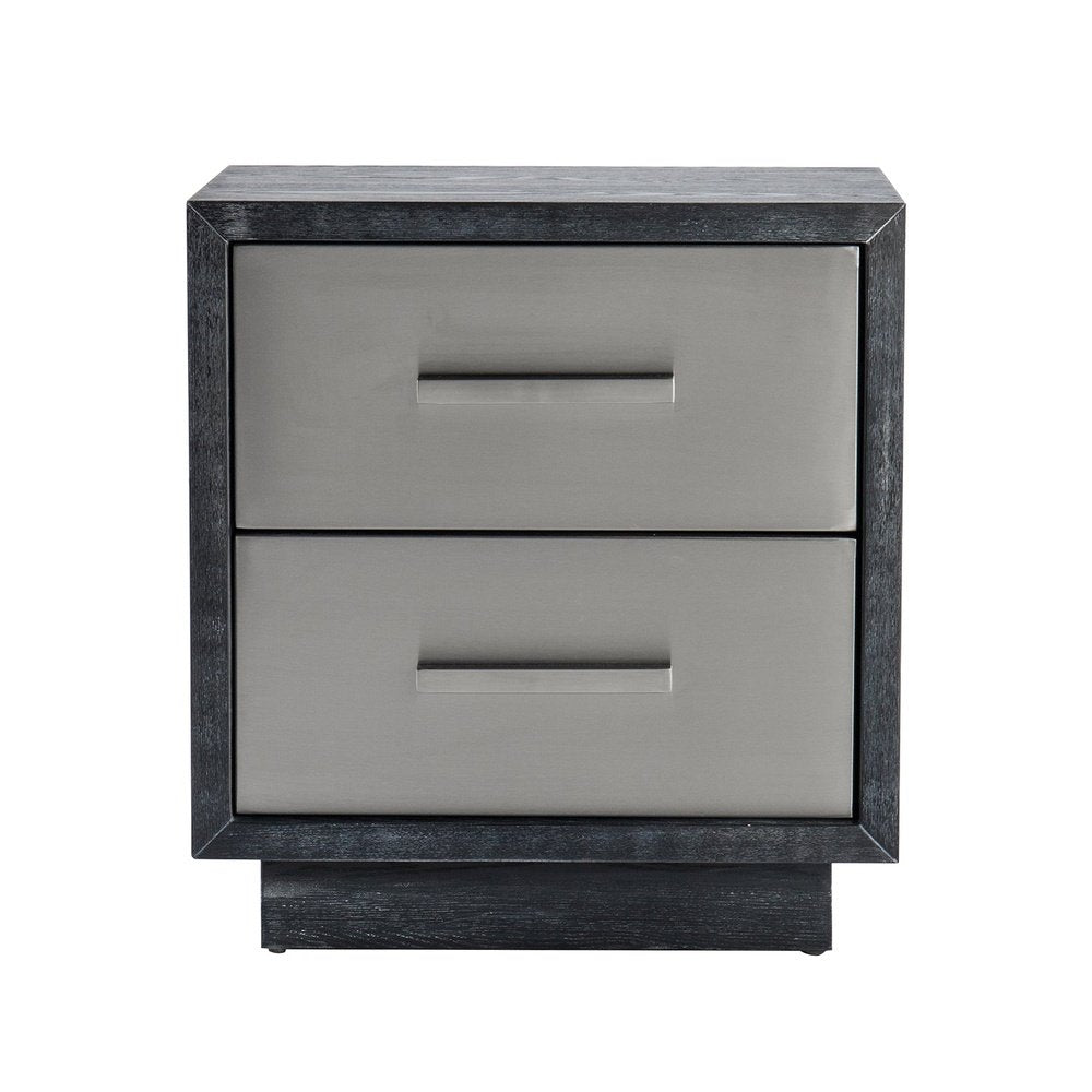 Product photograph of Liang Eimil Camden Bedside Table Brushed Stainless Steel from Olivia's