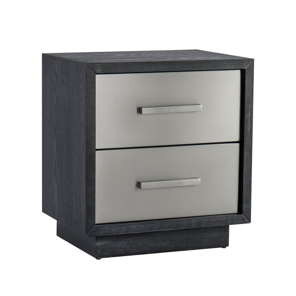 Product photograph of Liang Eimil Camden Bedside Table Brushed Stainless Steel from Olivia's.