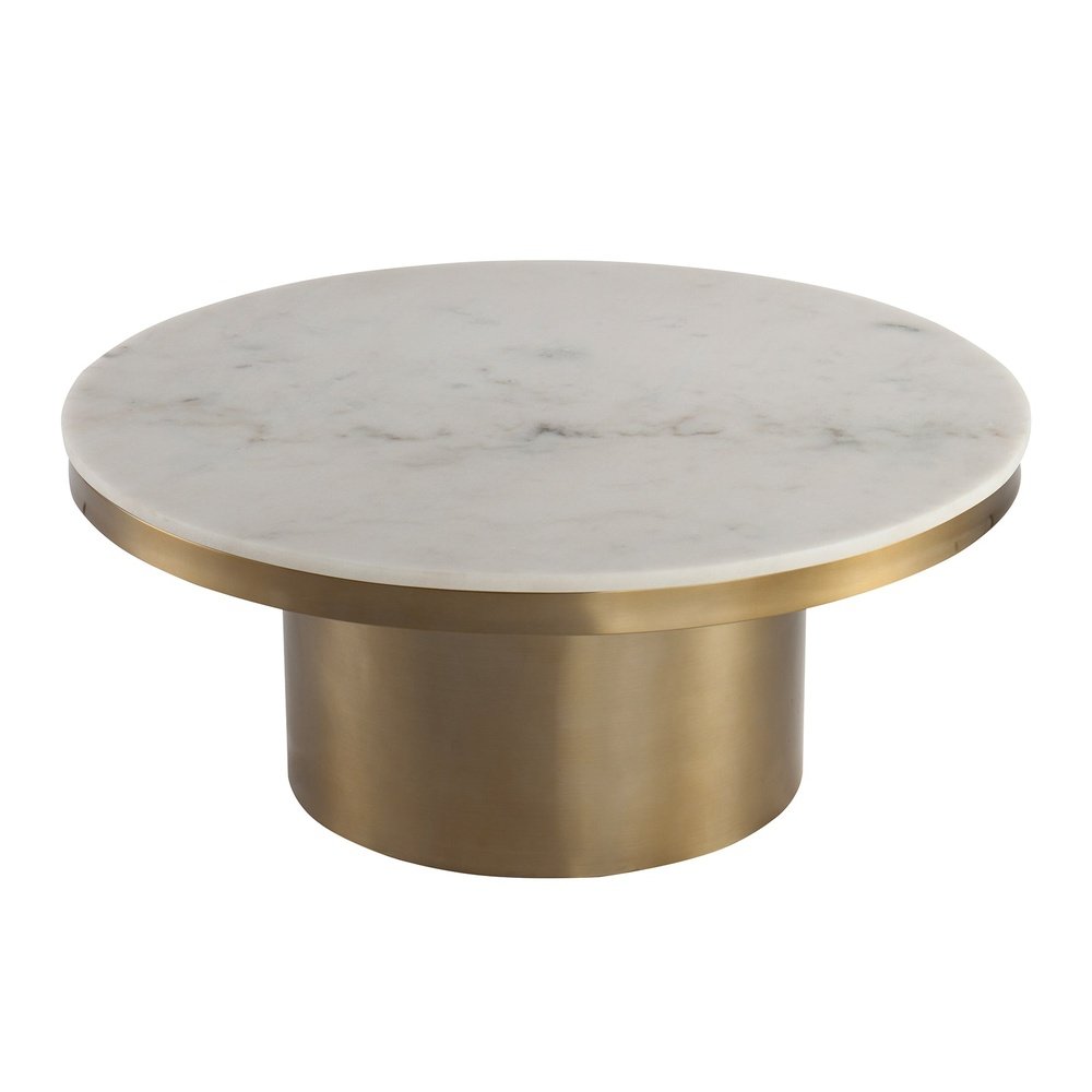 Product photograph of Liang Eimil Camden Round Coffee Table White Marble from Olivia's