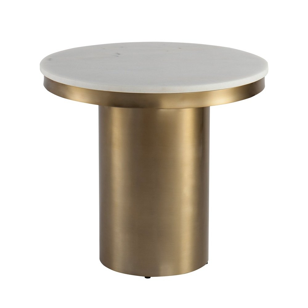 Product photograph of Liang Eimil Camden Round Side Table Brushed Brass from Olivia's