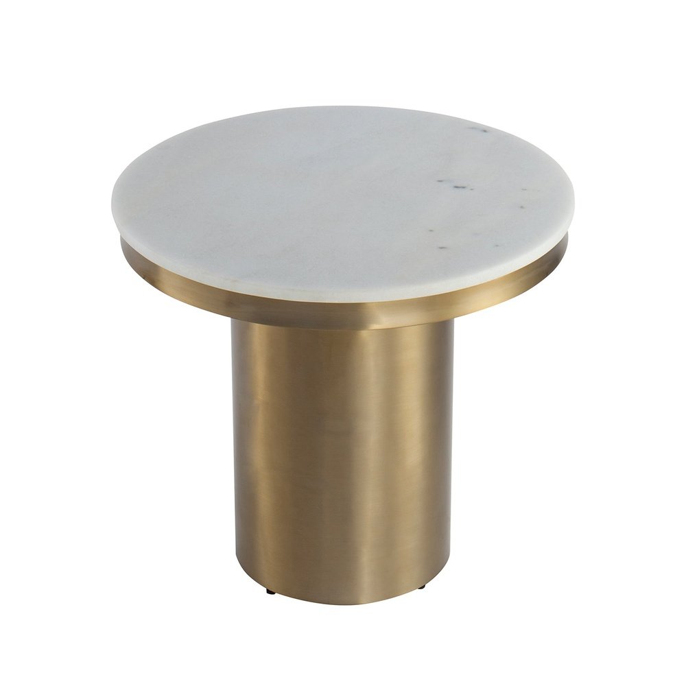 Product photograph of Liang Eimil Camden Round Side Table Brushed Brass from Olivia's.