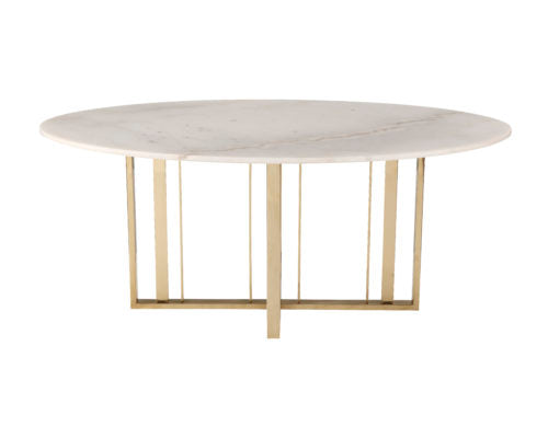 Product photograph of Liang Eimil Fenty Dining Table Polished Brass from Olivia's