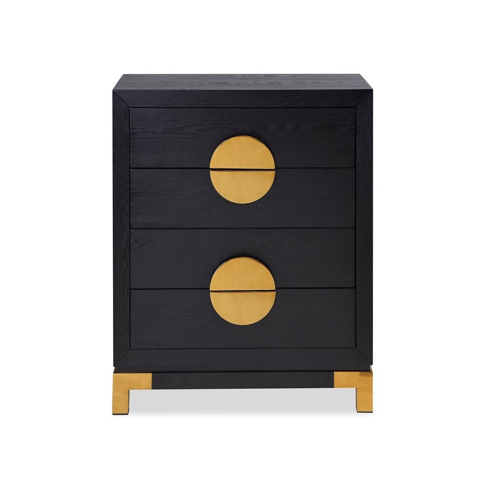 Product photograph of Liang Eimil Otium Chest Of Drawers Black Ash Brass Handle from Olivia's