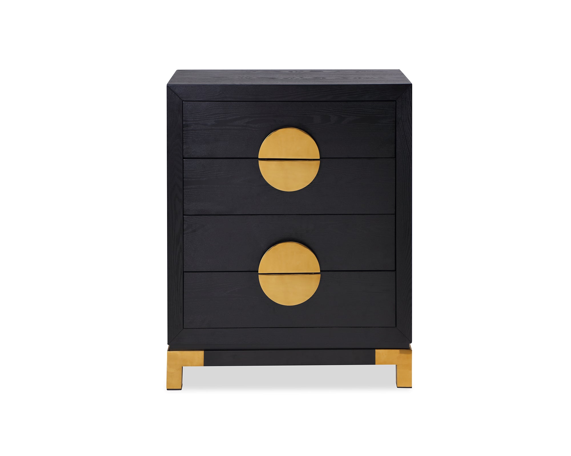 Liang Eimil Otium Chest Of Drawers Black Ash Brass Handle Outlet