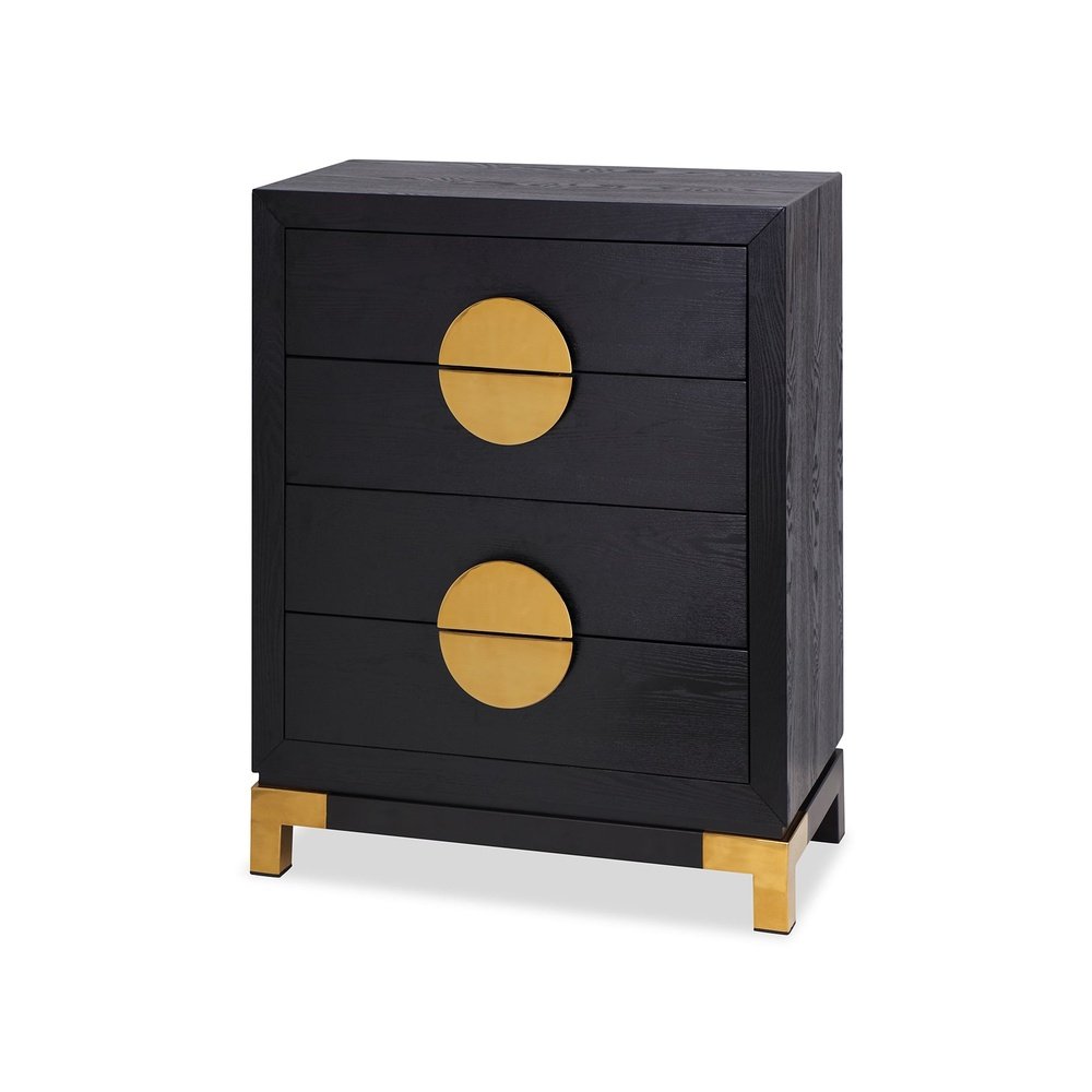 Product photograph of Liang Eimil Otium Chest Of Drawers Black Ash Brass Handle from Olivia's.