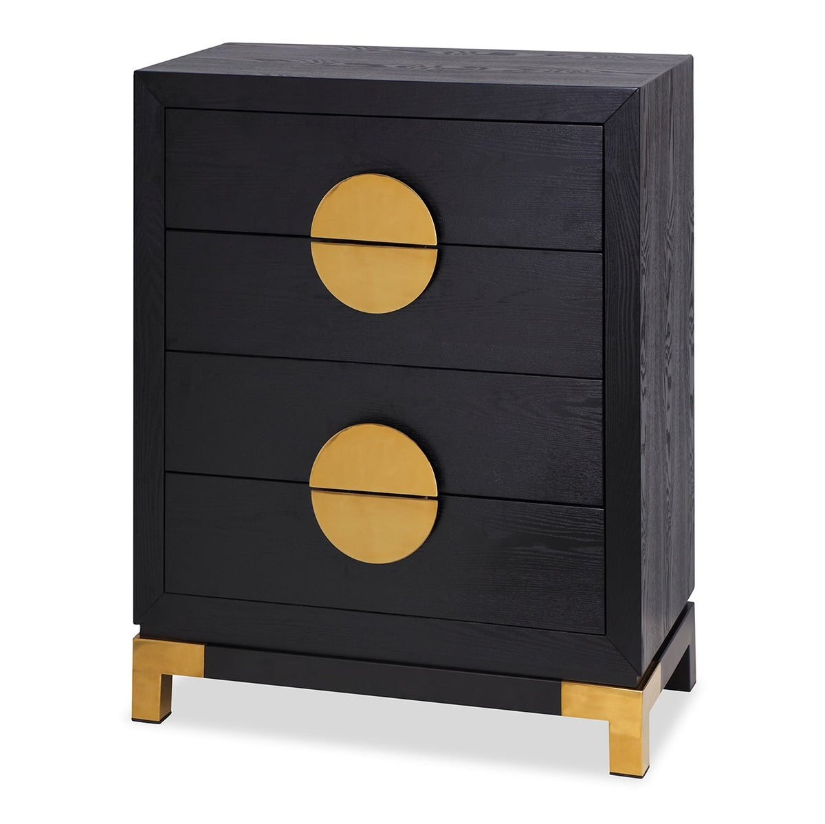 Product photograph of Liang Eimil Otium Chest Of Drawers Black Ash Brass Handle Outlet from Olivia's.