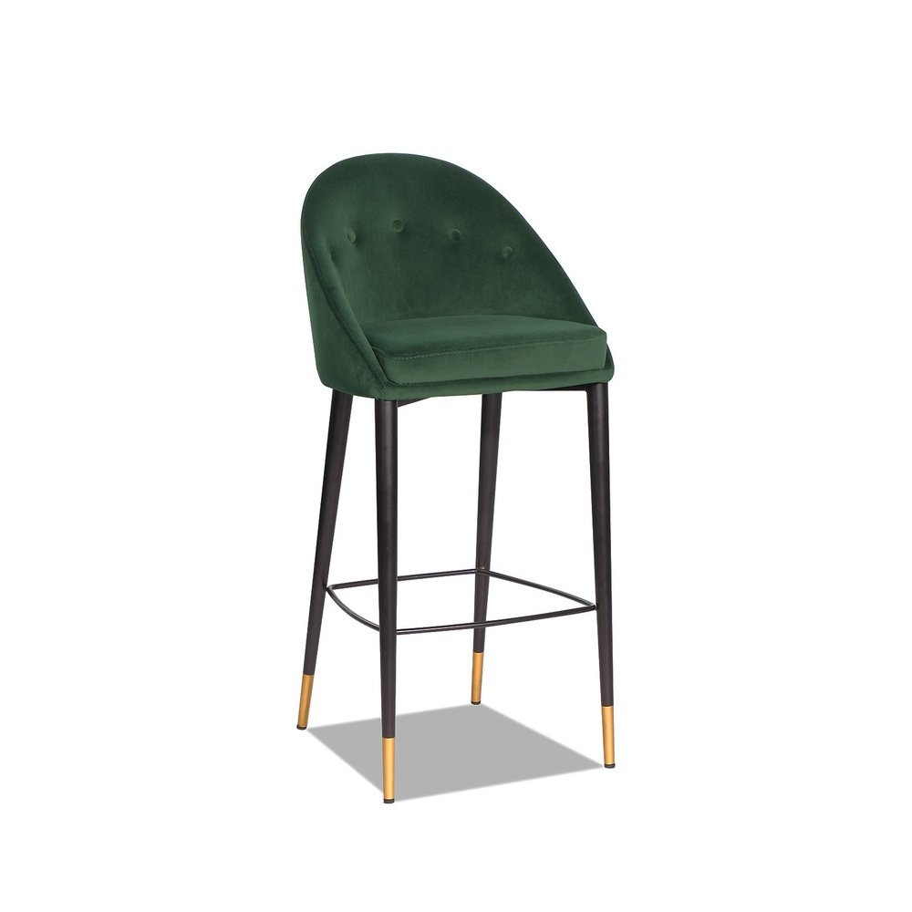 Product photograph of Liang Eimil Arden Stool - Gainsborough Emerald Green Velvet from Olivia's.