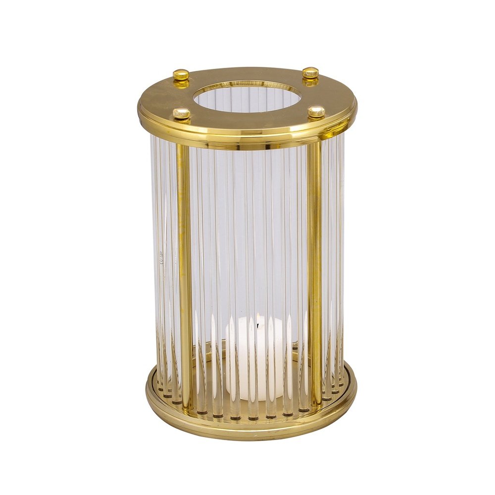 Product photograph of Liang Eimil Bethany Hurricane Candle Holder - Gold Large from Olivia's