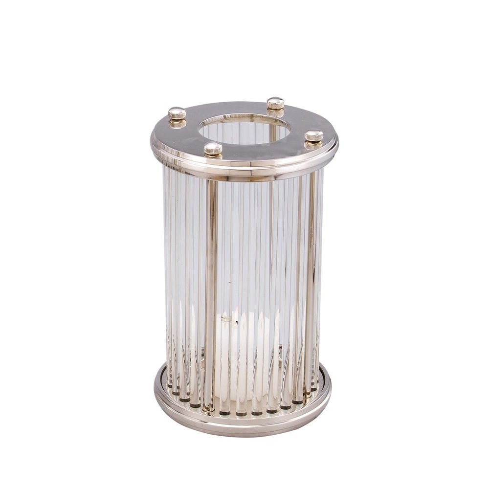 Product photograph of Liang Eimil Bethany Hurricane Candle Holder - Nickel Small from Olivia's