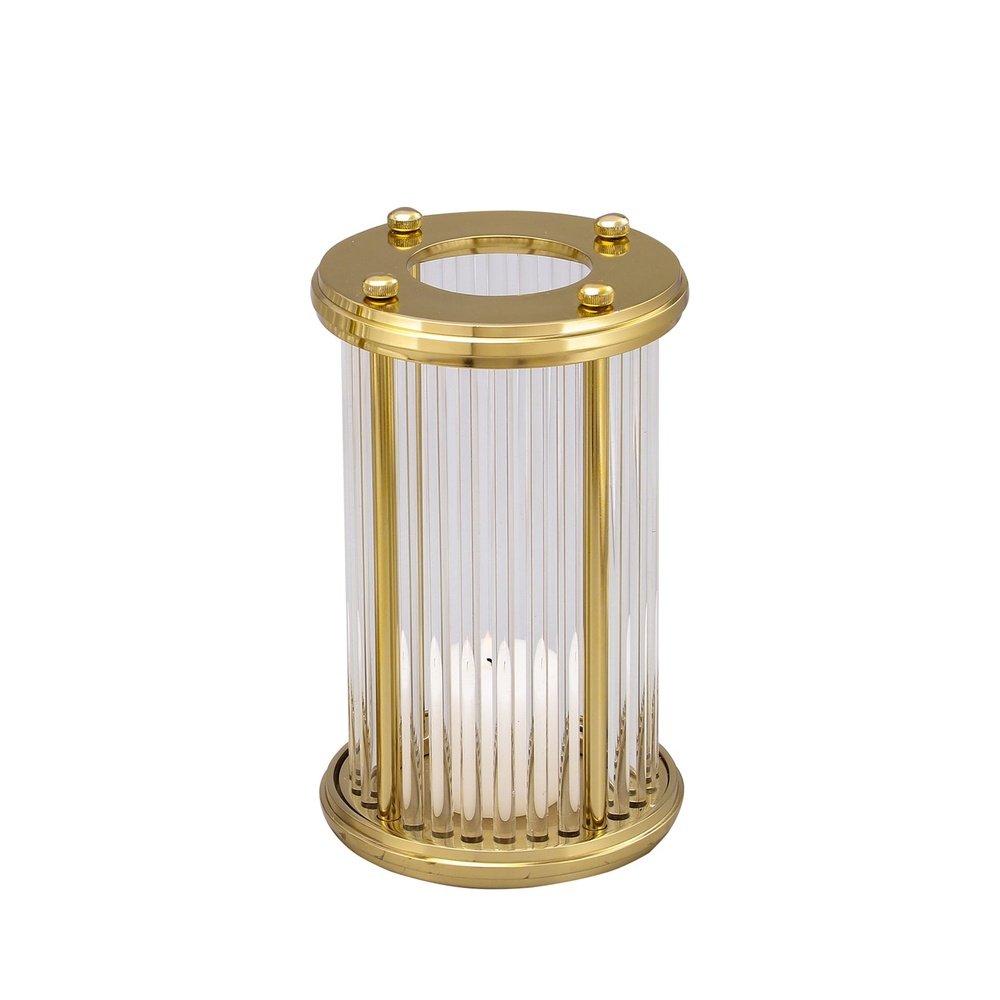 Product photograph of Liang Eimil Bethany Hurricane Candle Holder - Gold Small from Olivia's