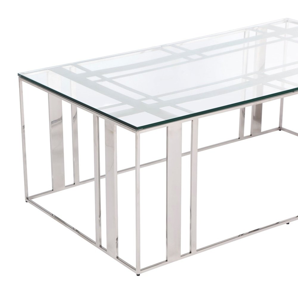 Product photograph of Liang Eimil Lafayette Coffee Table Polished Stainless Steel from Olivia's.