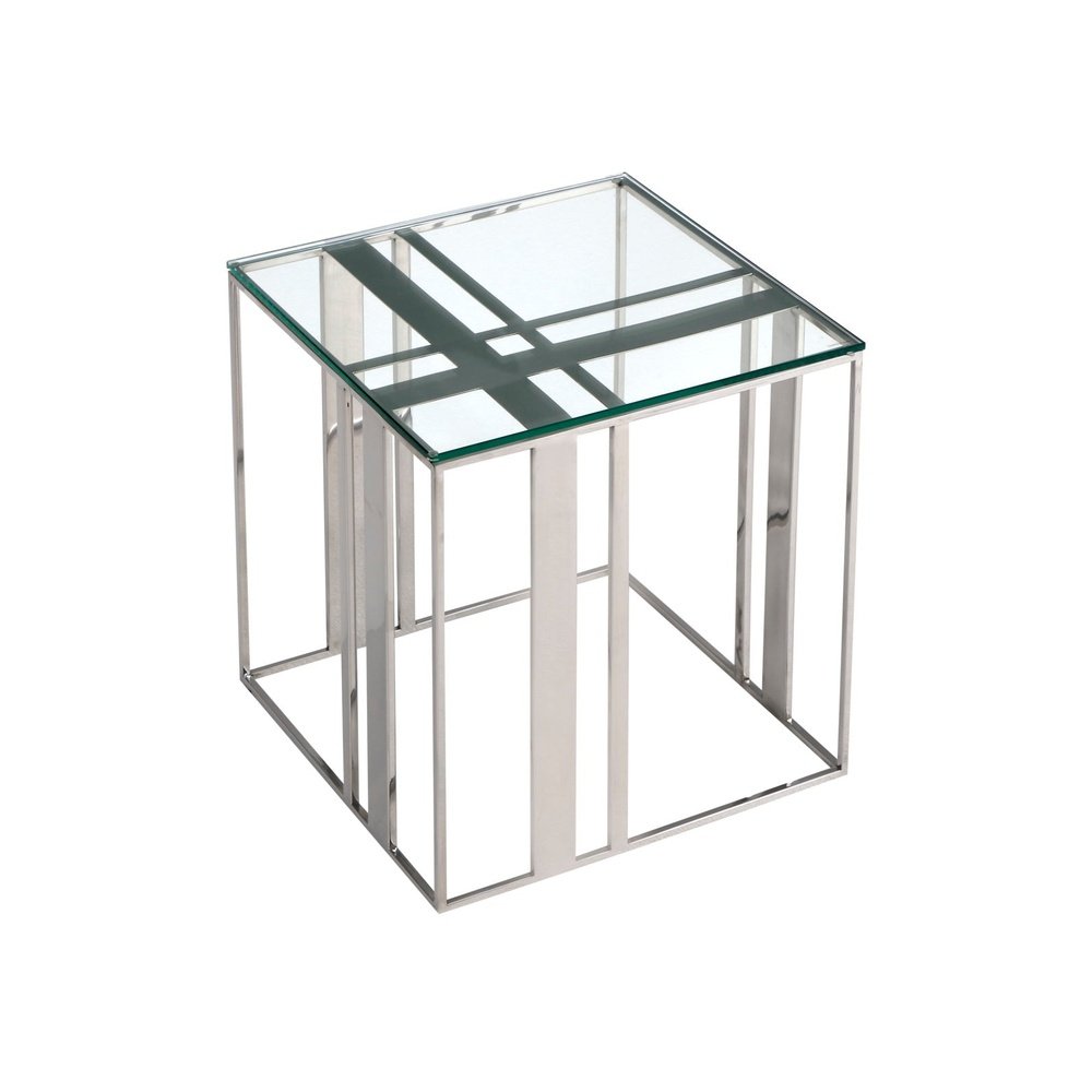 Liang Eimil Lafayette Side Table Polished Stainless Steel