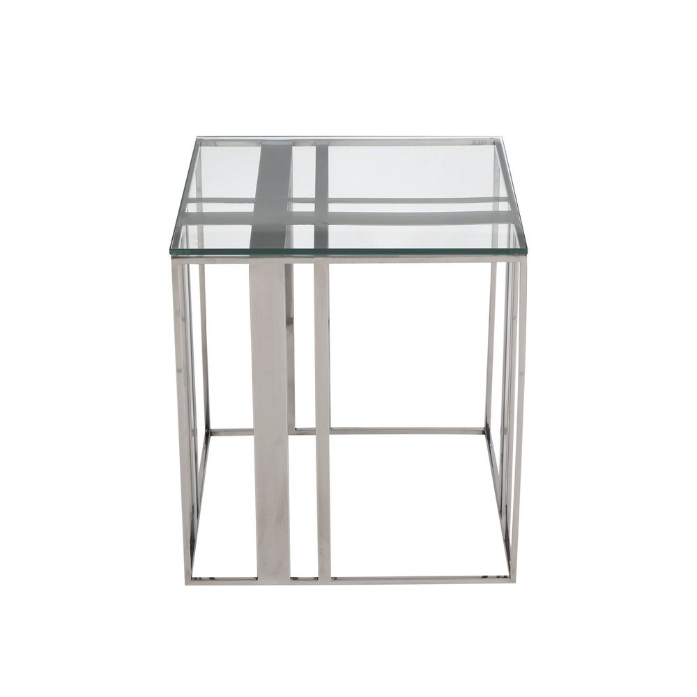 Product photograph of Liang Eimil Lafayette Side Table Polished Stainless Steel from Olivia's.