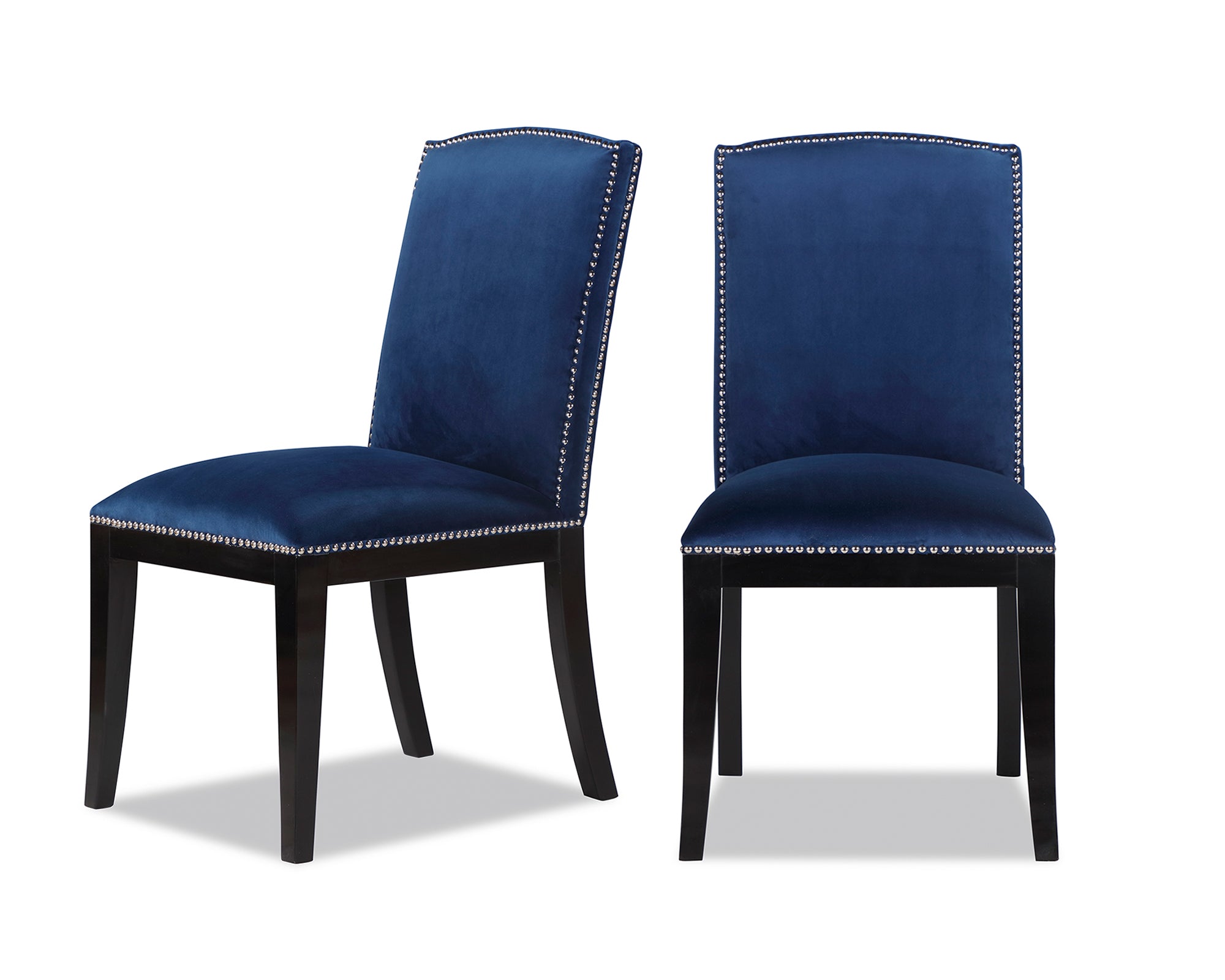 Liang Eimil Set Of 2 Maple Dining Chairs Navy Blue