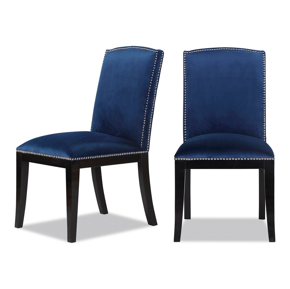 Liang Eimil Set Of 2 Maple Dining Chairs Navy Blue