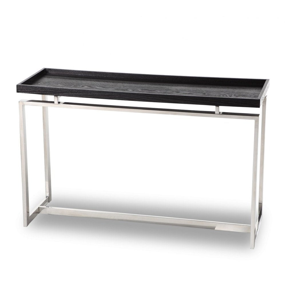 Product photograph of Liang Eimil Malcom Console Table Polished Stainless Steel from Olivia's.