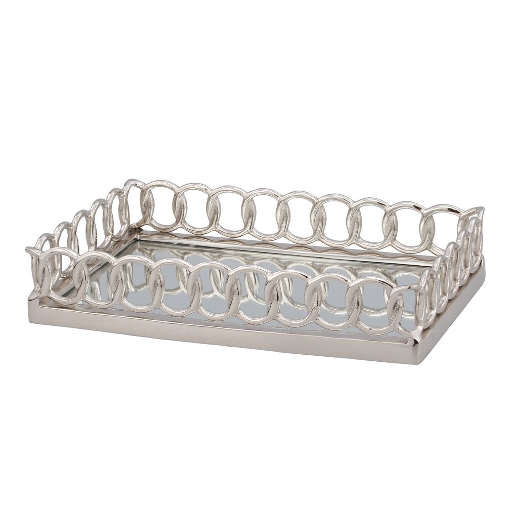 Product photograph of Liang Eimil Mirror Tray Nickel Gold from Olivia's.