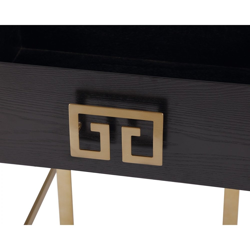 Product photograph of Liang Eimil Nobbu Bedside Table Brushed Brass from Olivia's.