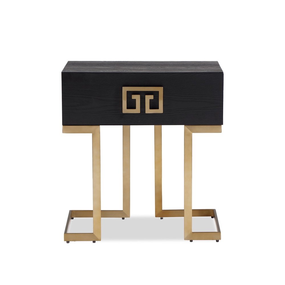 Product photograph of Liang Eimil Nobbu Bedside Table Brushed Brass from Olivia's.