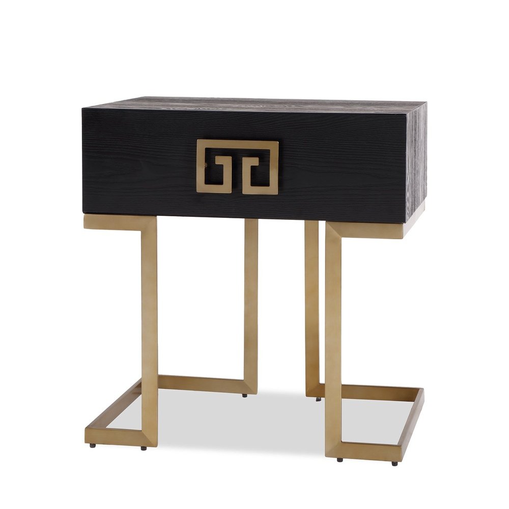 Product photograph of Liang Eimil Nobbu Bedside Table Brushed Brass from Olivia's
