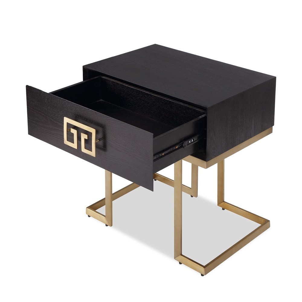 Product photograph of Liang Eimil Nobbu Bedside Table Brushed Brass from Olivia's.