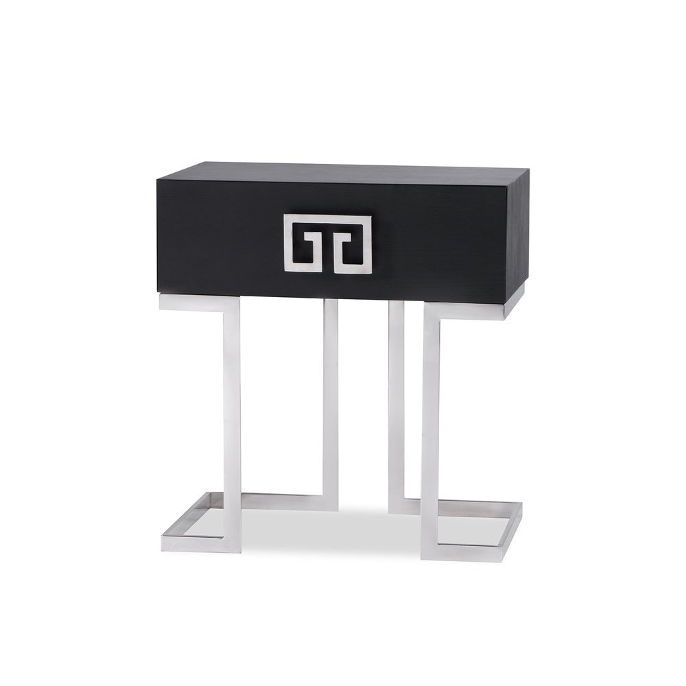 Liang Eimil Nobbu Bedside Table Polished Stainless Steel