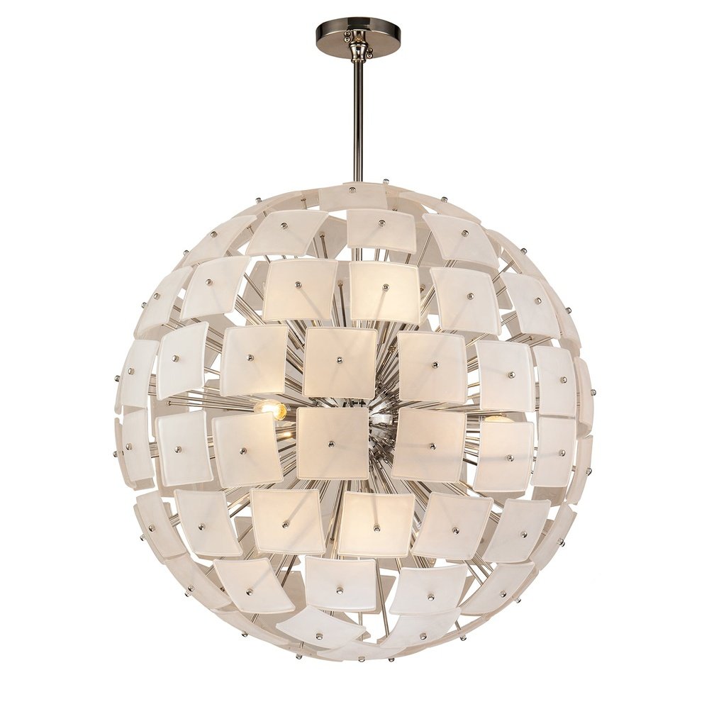 Product photograph of Liang Eimil Rialto Pendant Lamp Frosted Glass And Nickel from Olivia's