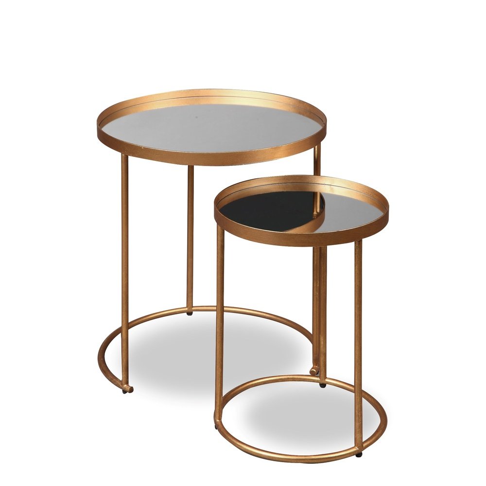 Product photograph of Liang Eimil Song Side Tables In Antique Gold from Olivia's